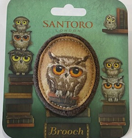 Santoro Owl Fabric Brooch